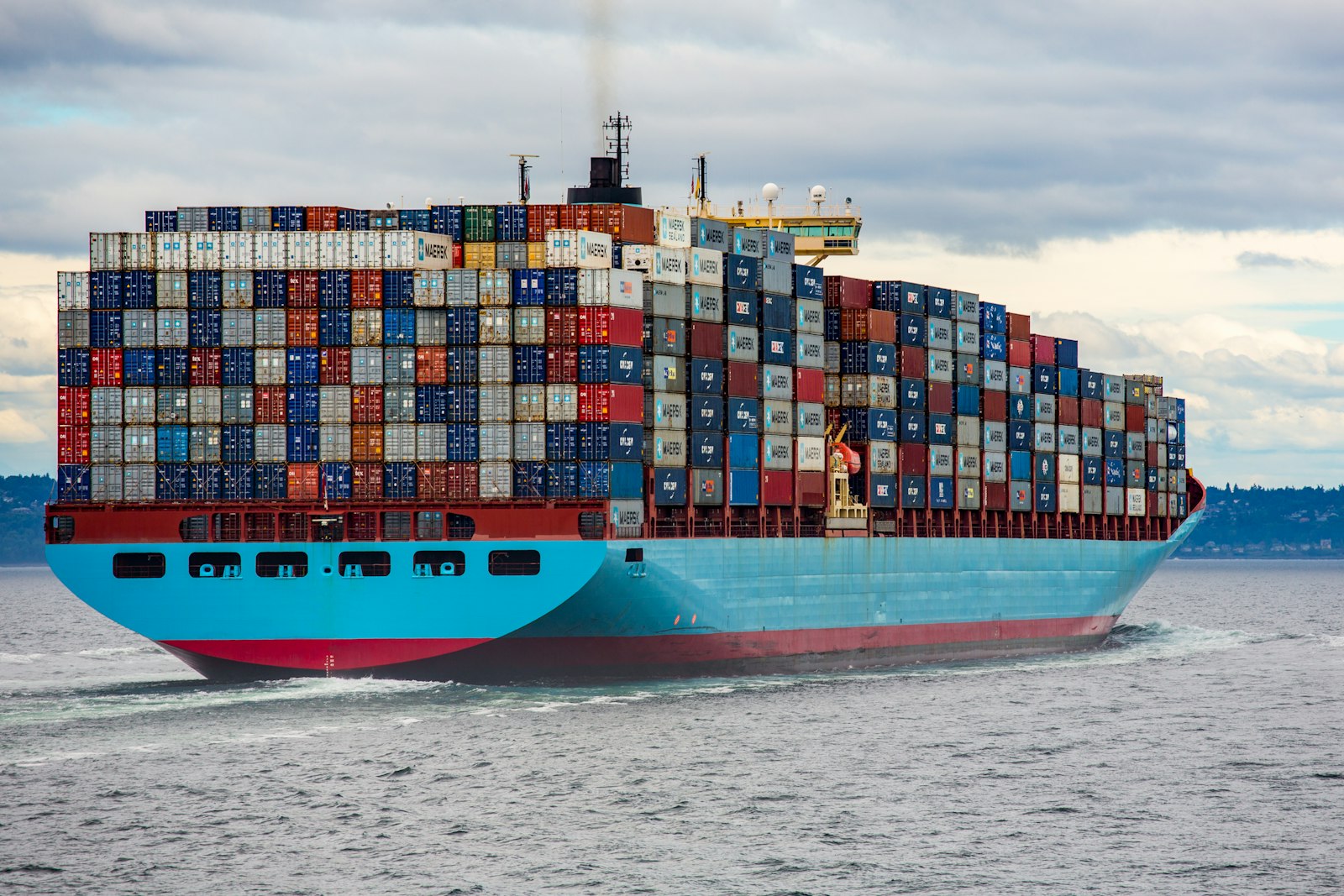 Maersk containership underway at sea