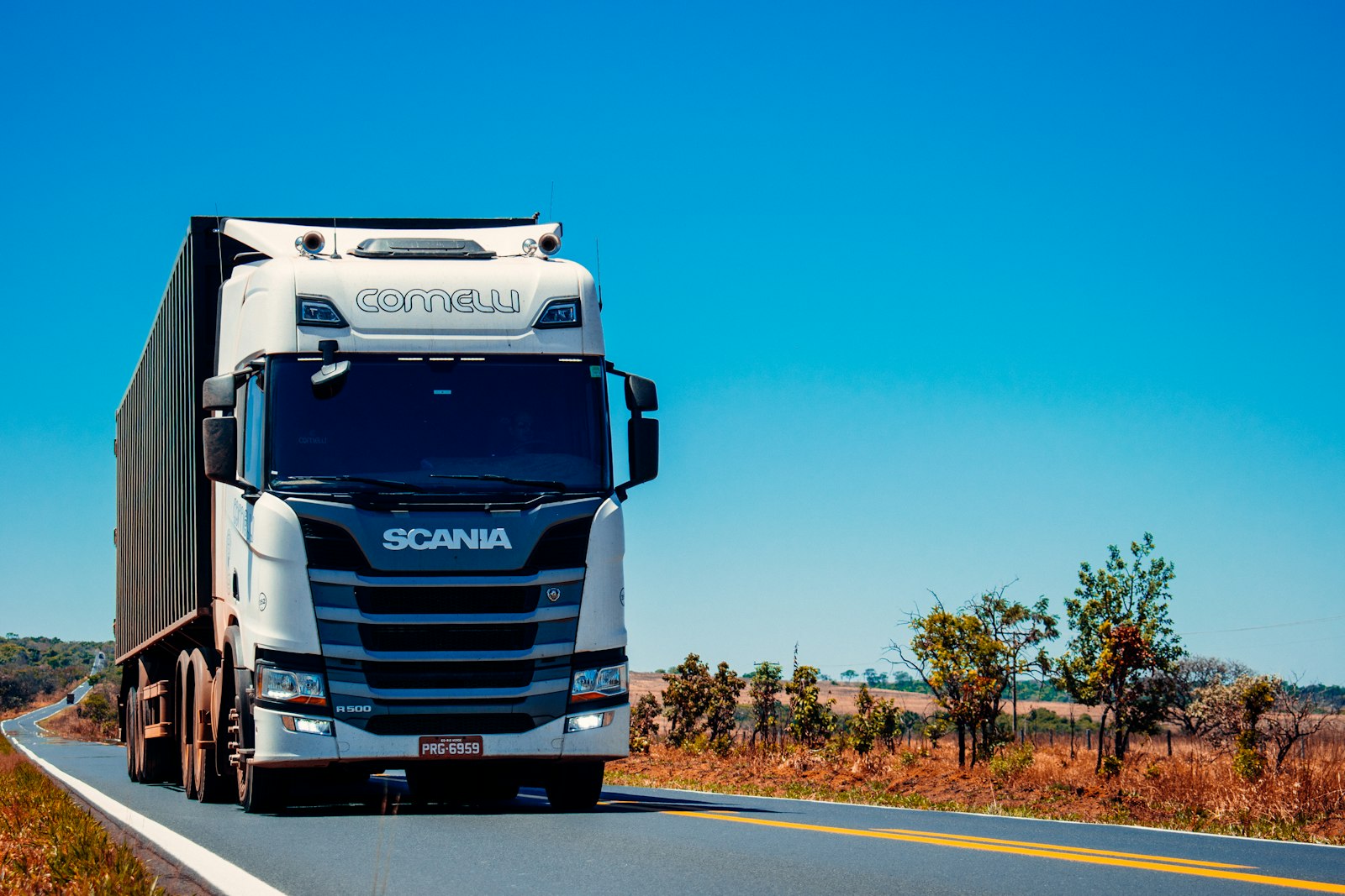 Scania tractor-trailer on an open highway
